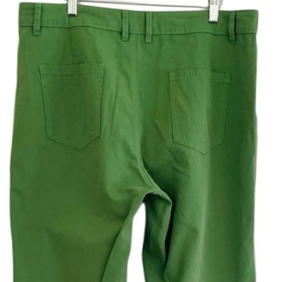 Flamingo green 100% cotton pants with tab & button at bottom hem, size 2XL - Picture 5 of 6